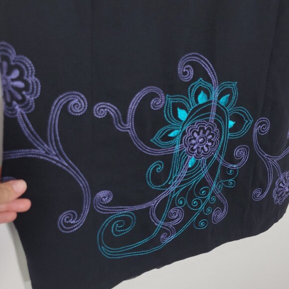 Amanda Smith NEW Black Floral Embroidered Short Sleeve Business Dress Sz 10 NWT - Picture 4 of 10